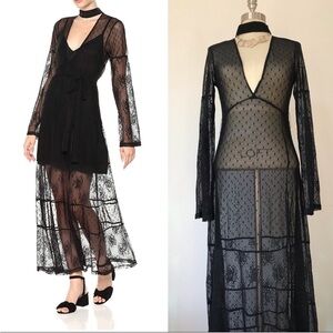 Somedays Lovin lace maxi dress black size medium